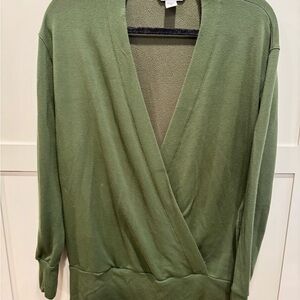 Athleta Olive V-Neck Women's Sweater